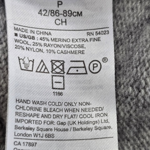 Banana Republic Merino Cashmere Blend Grey Bow Bell Sleeve Sweater Woman Small - Picture 4 of 9